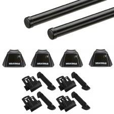 Yakima RidgeLine RoundBar Roof Rack Package - Fits Flush Side Rails - Black