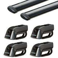 Yakima TimberLine CoreBar Roof Rack Package - Fits Raised Side Rails - Black