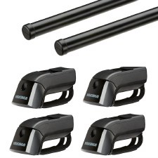 Yakima TimberLine RoundBar Roof Rack Package - Fits Raised Side Rails - Black