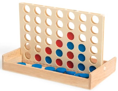 4 in a Row Wooden Board Game