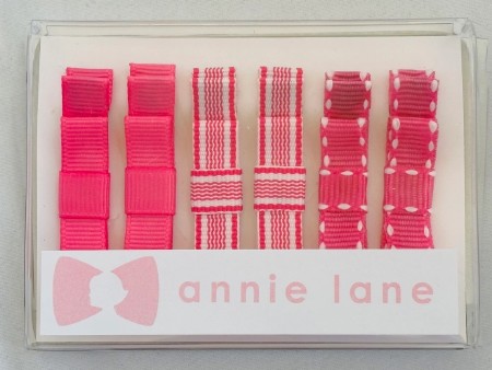 Hair Bows Pairs Pink - Box of 6