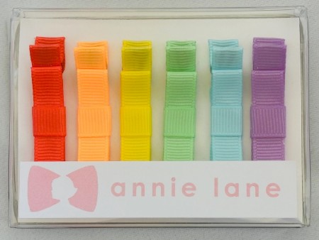 Hair Bows Rainbow Bright Solids - Box of 6