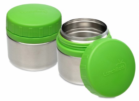 LunchBots Round 4oz Green Containers - Set of 2