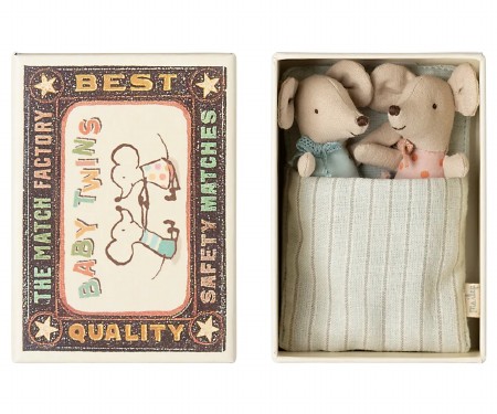 Mouse Baby Twins in Matchbox