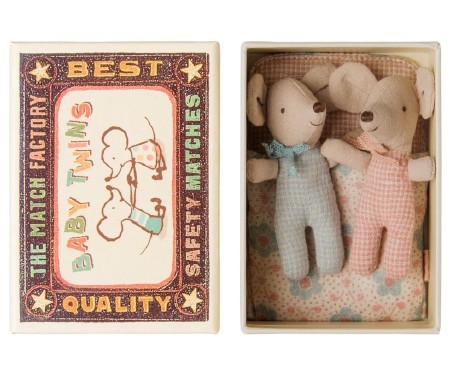 Mouse Baby Twins in Matchbox Checker