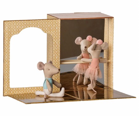 Mouse Ballet Dance Studio with Little Sister and Brother Mice