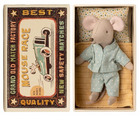 Mouse Little Brother in Pajamas in Matchbox