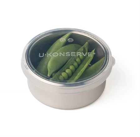 Round Small 5oz Stainless Steel Container with Clear Silicone Lid