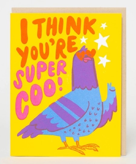 Super Coo Pigeon Love Greeting Card