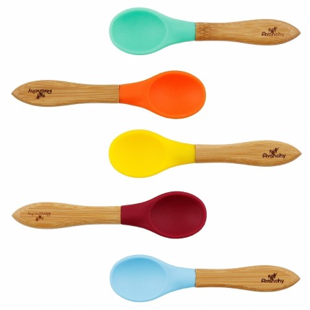 Bamboo &amp; Silicone Baby Spoons