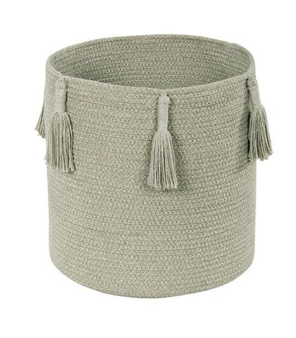 Basket Fringe Woody Olive