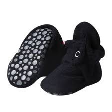Booties Grip Fleece BLK 12m
