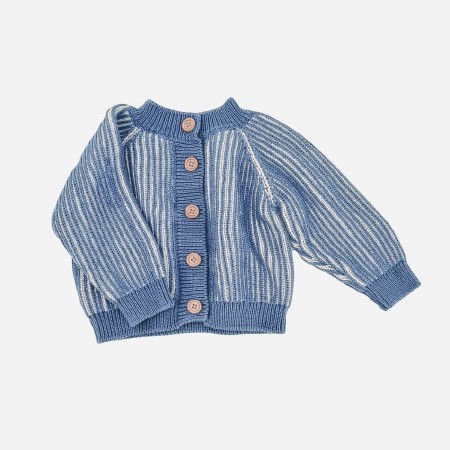 Brioche Blue Cardigan 0-6m