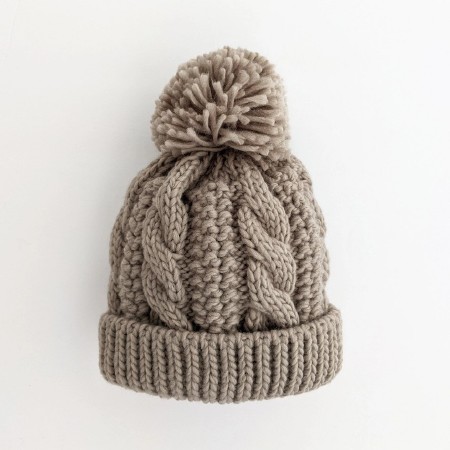 Cable Beanie Pebble 0-6m