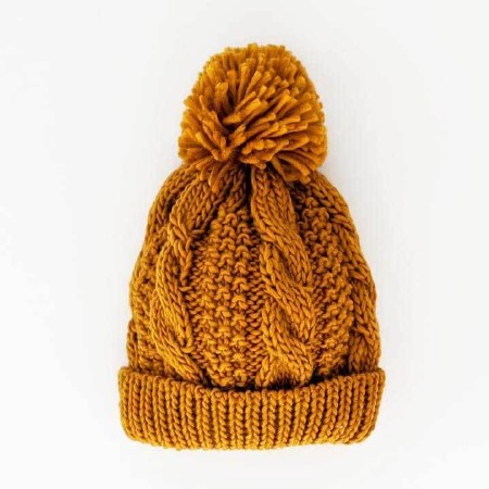 Cable Beanie Saffron 0-6m