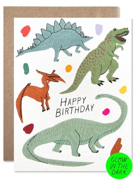Card Happy Birthday Glow in the Dark Dinosaurs