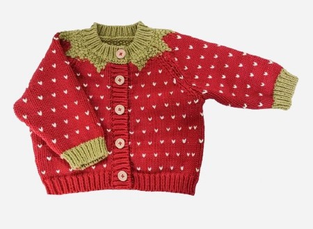 Cotton Strawberry Cardi 0-6m