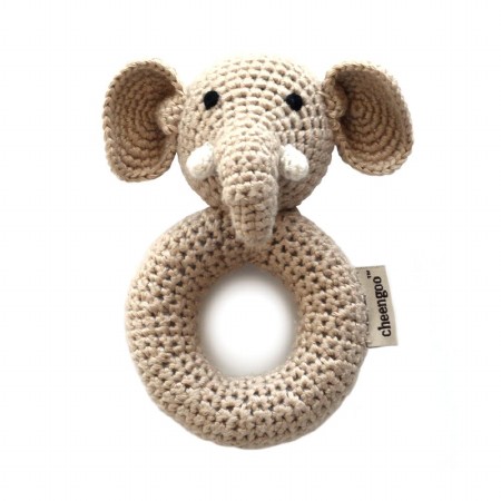 Crochet Ring Rattle Elephant