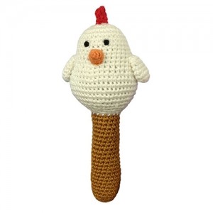 Crochet Stick Rattle Hen