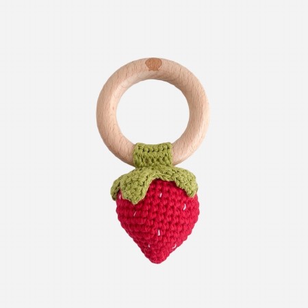 Wood Teether Strawberry