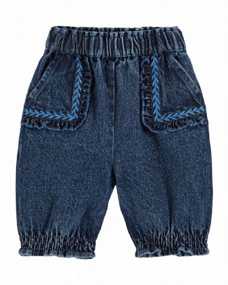 Embroidered Denim Pants 3-6m