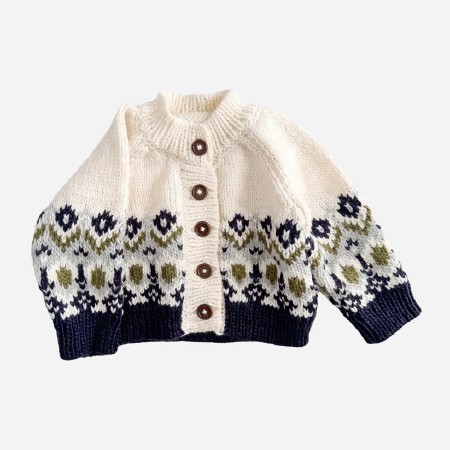 Fairisle Cardigan Navy 6-12m