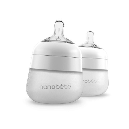Flexy Silicone Baby Bottle 5oz White 2-Pack