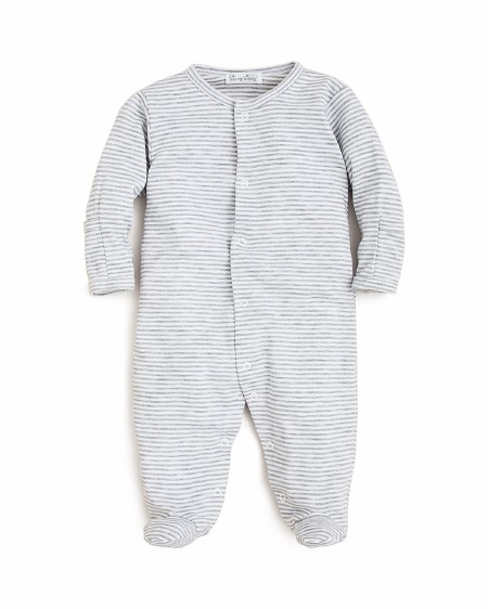 Footie Grey Stripe 0-3m