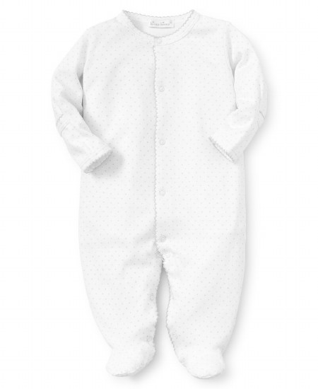 Footie Silver Dots 3-6m
