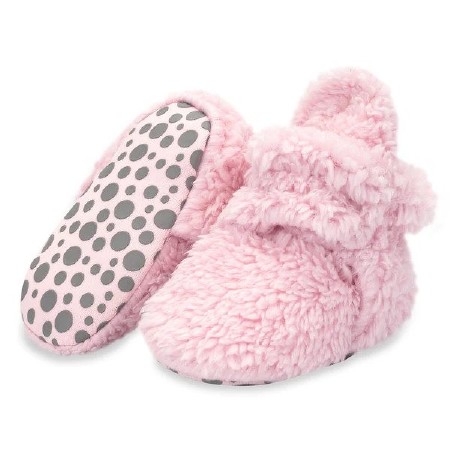 Furry Grip Bootie Pink 12-18m