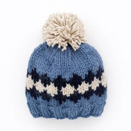 Geo Beanie Slate Blue 0-6m