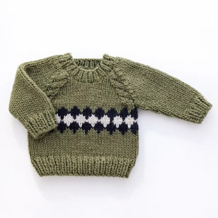 Geo Sweater Mossy 6-12m