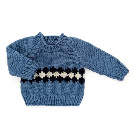Geo Sweater Slate Blue 6-12m