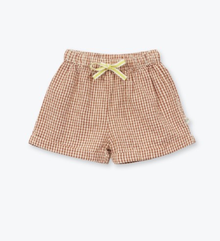 Gingham Short Marron 3-6m