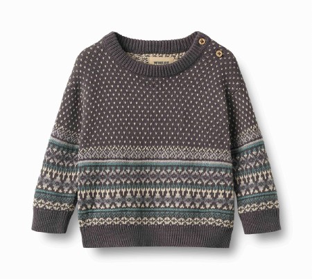 Grey Jacquard Sweater 3-6m