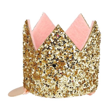 Hair Clip Glitter Crown Gold