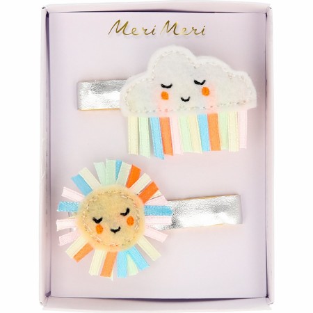 Hair Clips Rainbow Sun &amp; Cloud