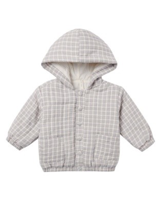 Hooded Jacket Bl Gingham 3-6m