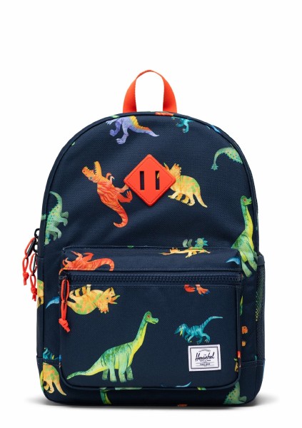 Heritage Kid Watercolour Dinos Darkest Navy Backpack