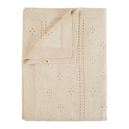 Knitted Blanket Pointelle Ivory