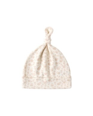 Knotted Baby Hat Ditsy 0-6m