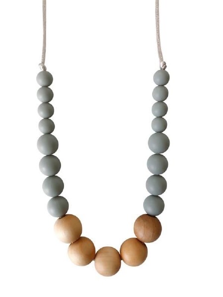 Landon Teething Necklace Grey