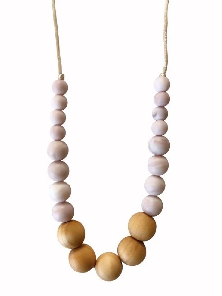 Landon Teething Necklace Rose Quartz