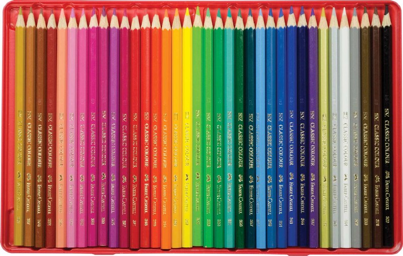 Set of 36 Color by Number Colored Pencils in a Tin