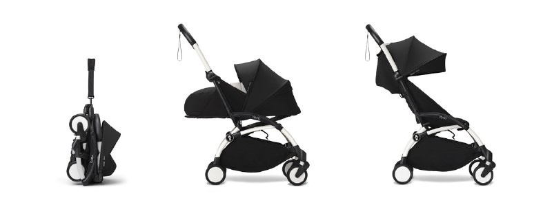 YOYO3 Stroller 0+/6+ WH BLK - Mini Jake