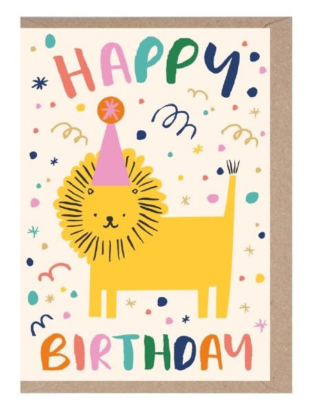 Lion Happy Birthday Card