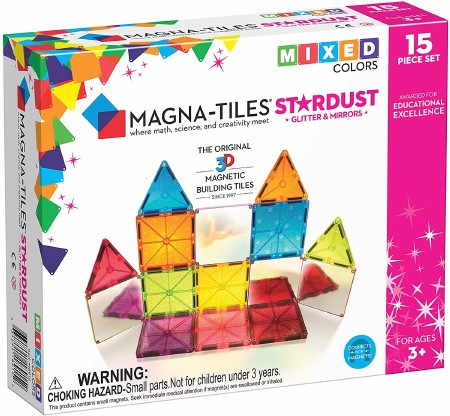 Magna-Tiles Magna-Tiles Stardust 15 Piece Set 3D magnetic building tiles 631291189152 