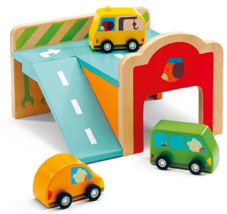 Mini Garage Wooden Car Set