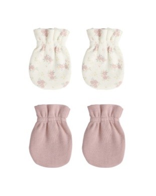 Mitten Set Mauve/Flower Field
