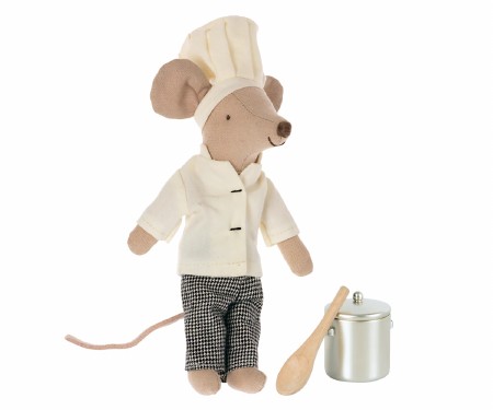 Mouse Chef with Soup Pot and Spoon
